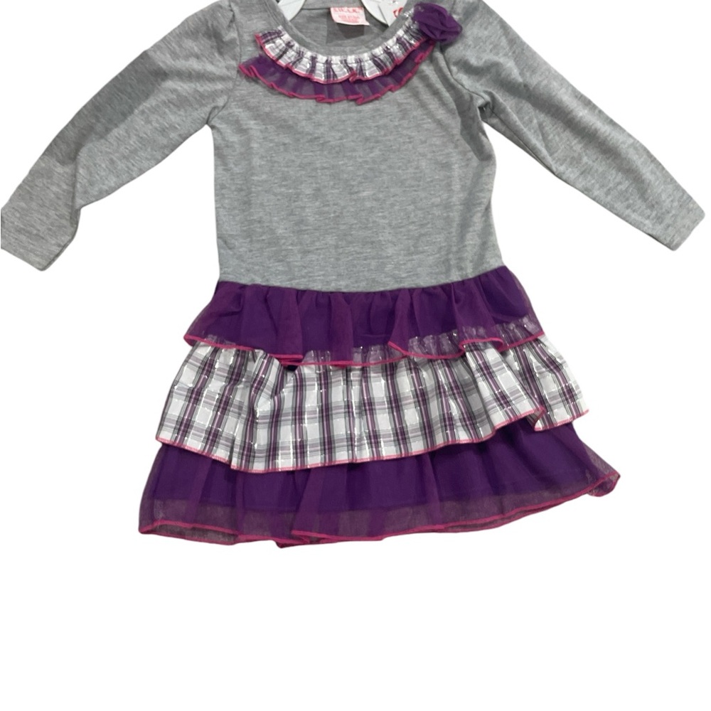 Gray and Purple Kids Dress